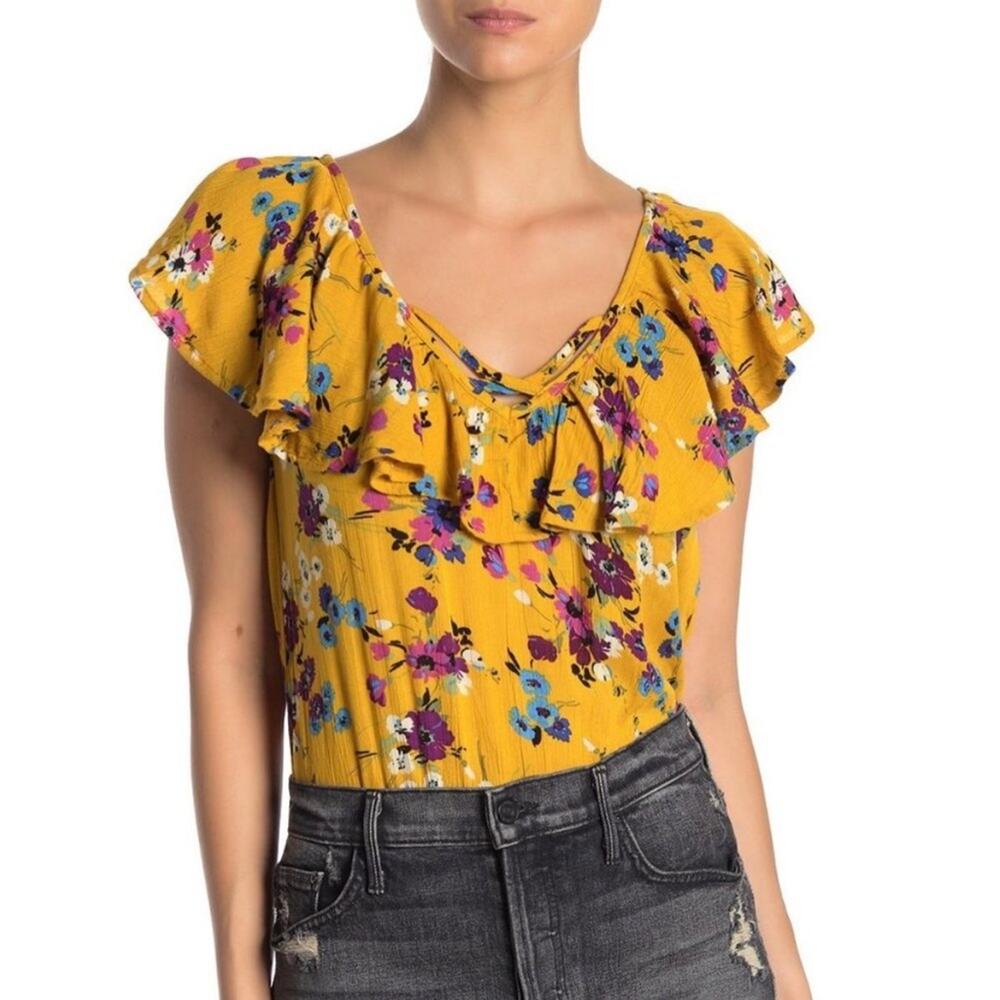 NEW! Band of Gypsies Monaco Ruffle Bodysuit size Medium